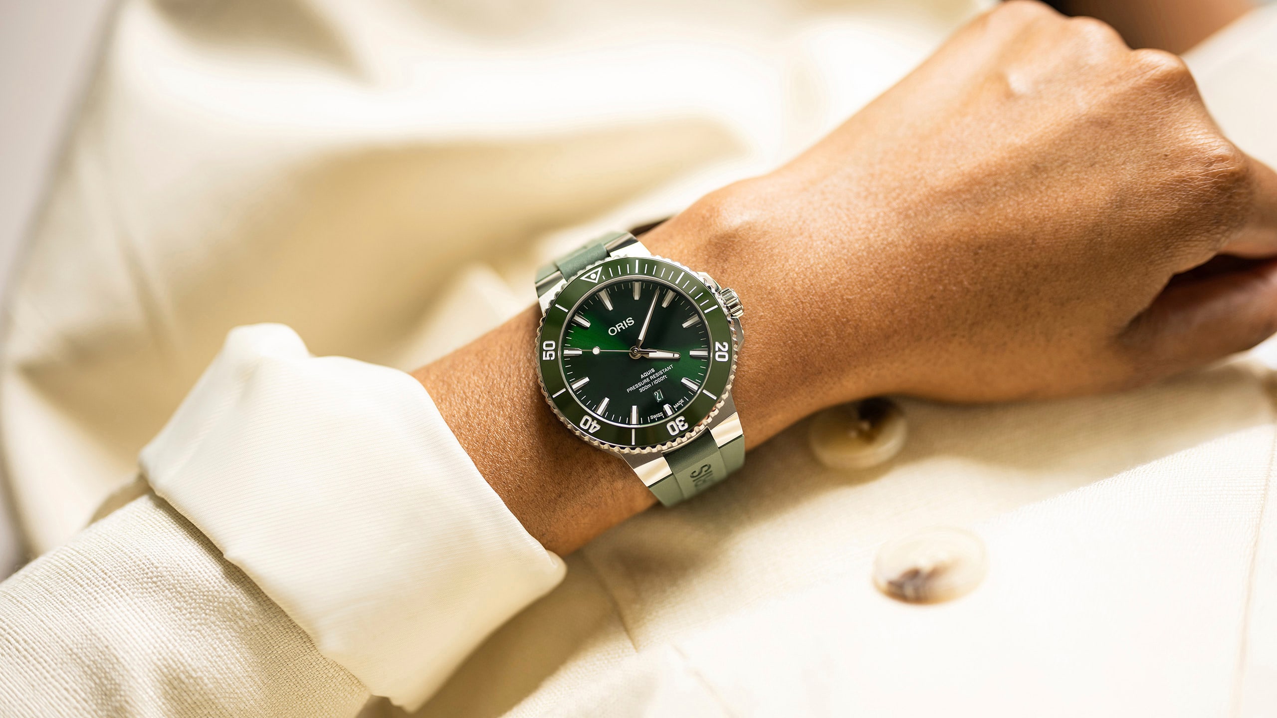 Oris Aquis 01 733 7789用シルバーベルト 23mm アクイスデイト - 01 733 7789 4154-07 8 23 04PEB | Oris